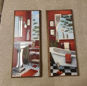 Two bathroom pictures